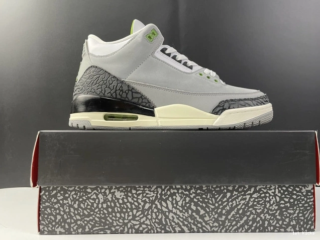 1st Kicks Jordan 3 Air Chlorophyll 136064-006 Retro 0808